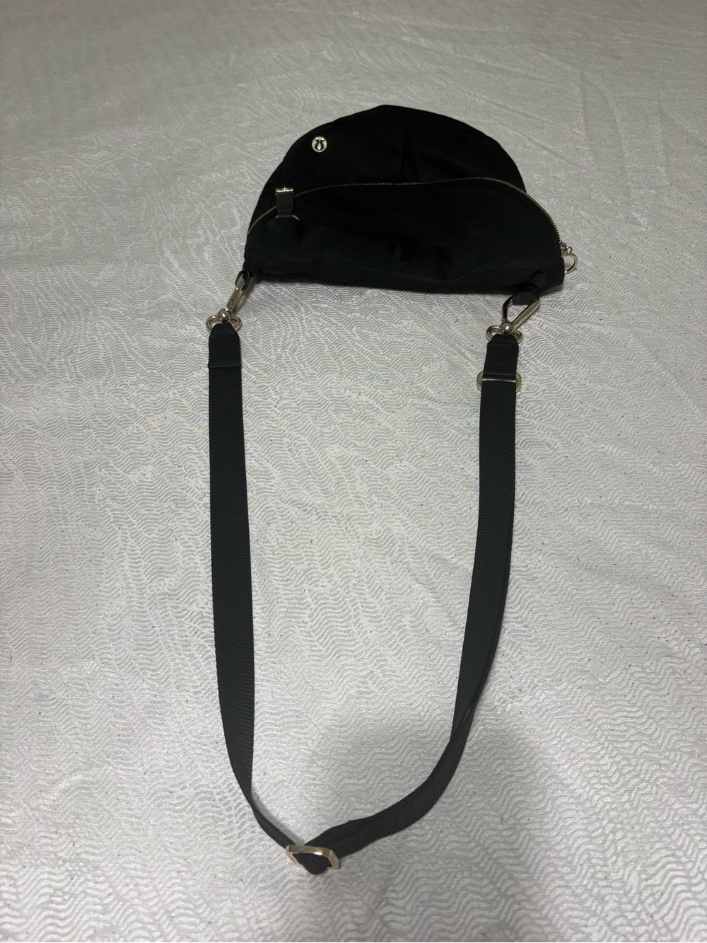 Lululemon Black  Crossbody Nylon Crescent Bag with Adjustable Strap